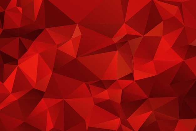 Vector polygonal geometric shapes red color background