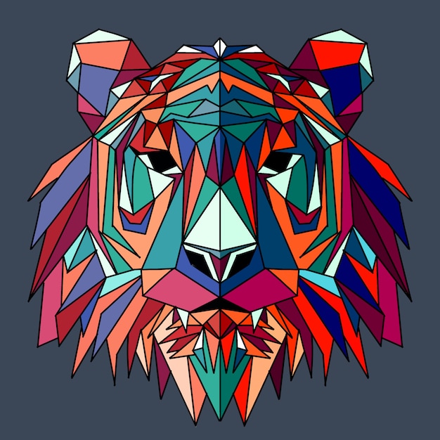 Polygonal geometric wolf head