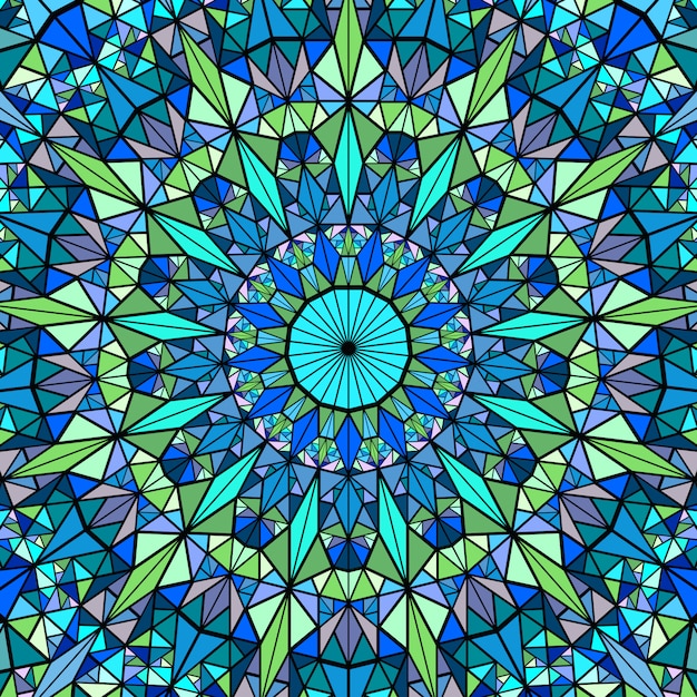 Polygonal geometrical colorful circular mosaic mandala background