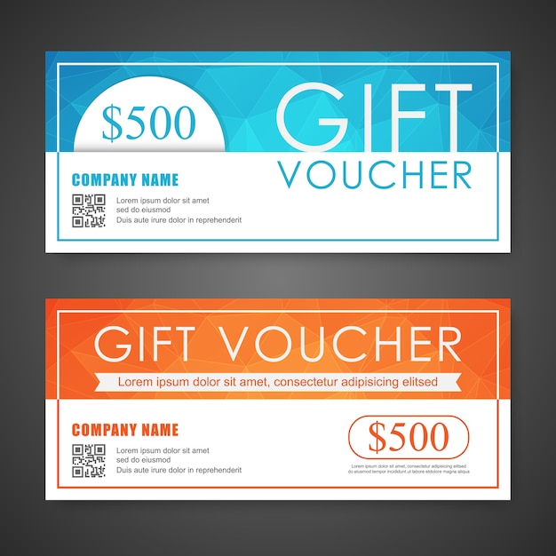 polygonal gift voucher template