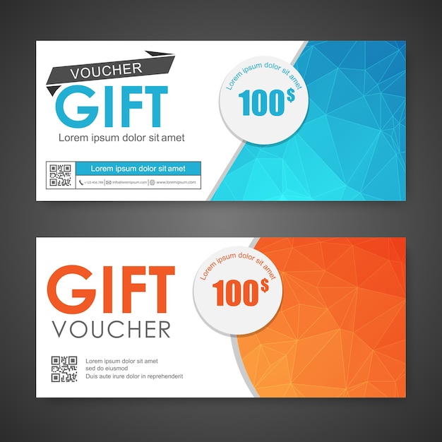 Polygonal gift voucher template