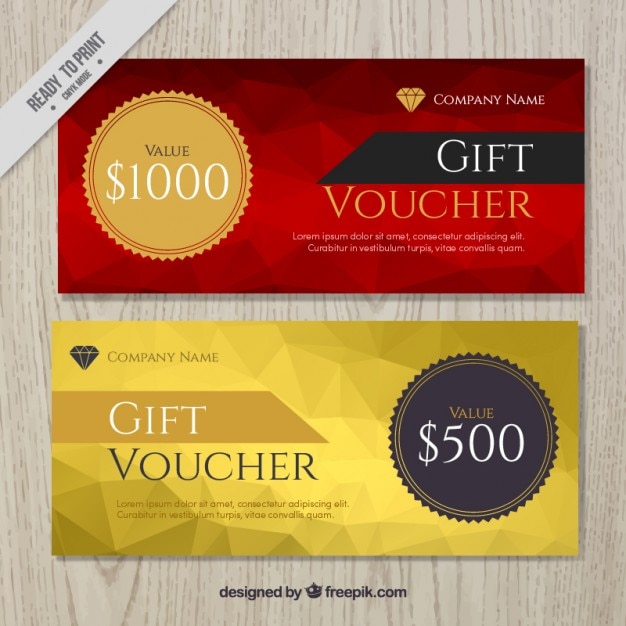 Polygonal gift voucher