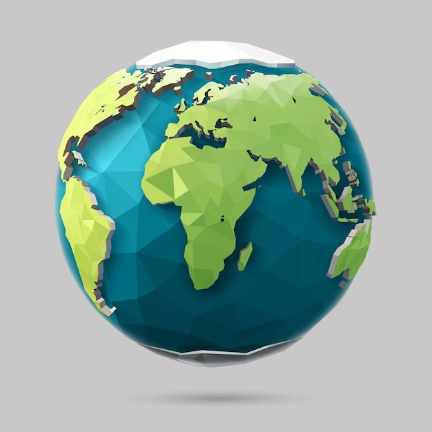 Polygonal globe icon