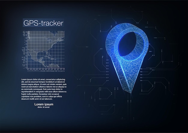 Вектор Многоугольная рука, держащая булавку. символ gps-маркера. абстрактный трехмерный многоугольник.