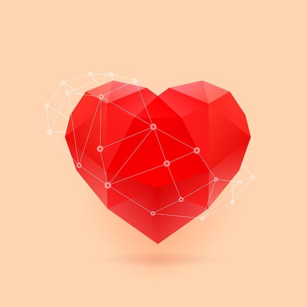 Vector polygonal illustration of heart