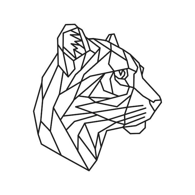 Vettore leopardo poligonale animale a linea geometrica illustrazione vettoriale