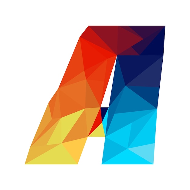 Polygonal letter A logo Mosaic of alphabet Triangles Letter from geometric shapes