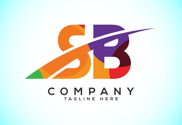 Polygonal Letter S B Logo Design Vector Template Graphic Alphabet Symbol For Corporate Business Identity