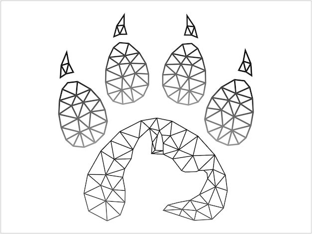 Polygonal line style dog paw image