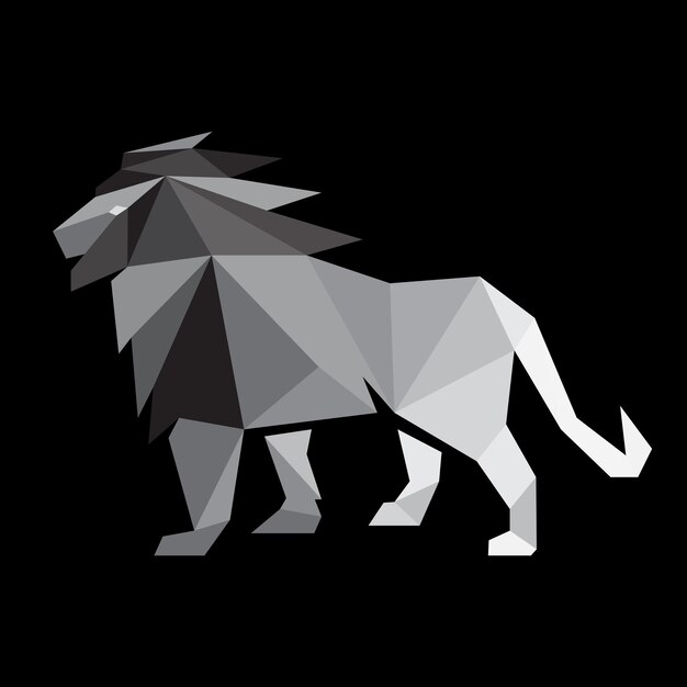 Vector polygonal lion icon