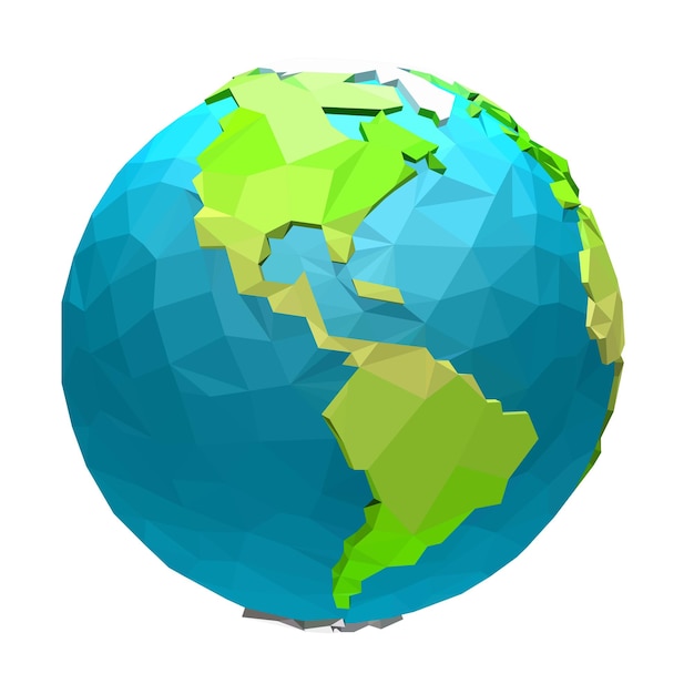 Vector polygonal model of planet earth