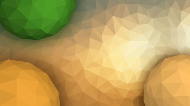 Polygonal Mosaic Background with Low Poly Spheres Widescreen Vector Illustration