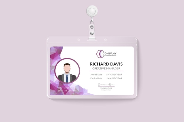 Polygonal mosaic ID card design