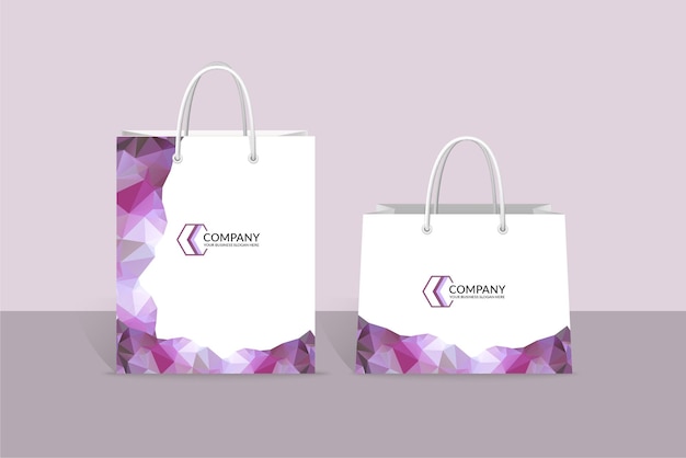 Polygonal mosaic shopping bag template