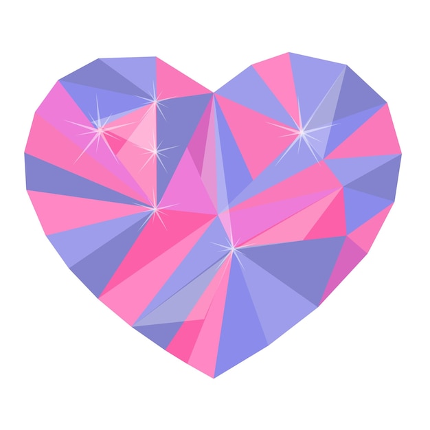 Polygonal multicolored heart