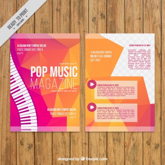 Vector polygonal music magazine