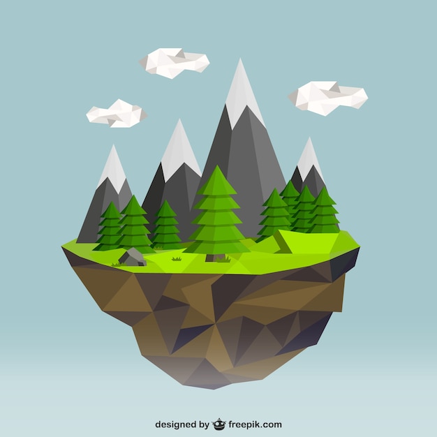 Polygonal nature landscape