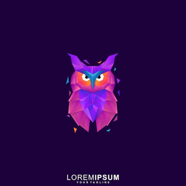 Polygonal owl premium logo