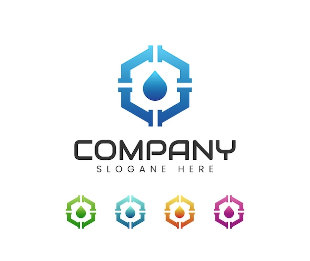 Polygonal plumbing logo design