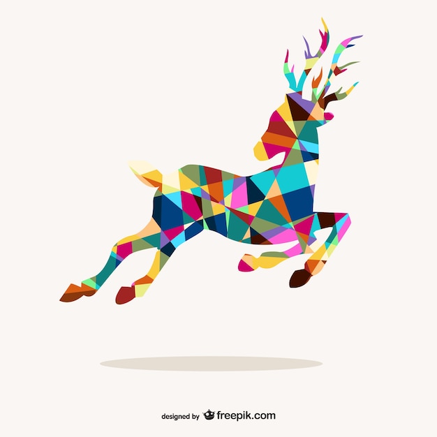 Vector polygonal reindeer