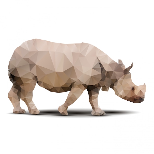 Vector polygonal rhinoceros