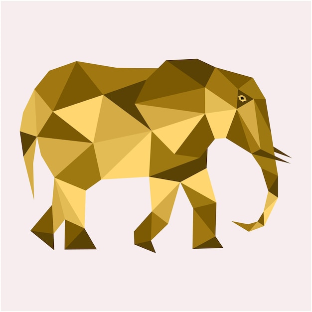 polygonal style elephant logo image