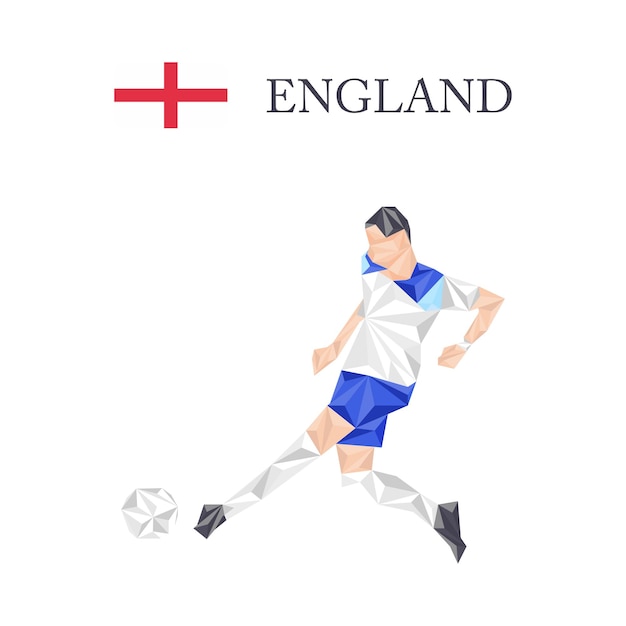 Polygonal style england soccer player