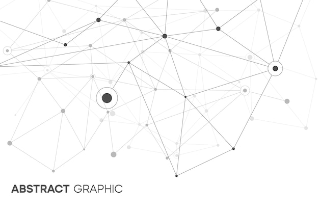 Vector polygonal vector network background plexus line connection with node and dot cybernetic web design