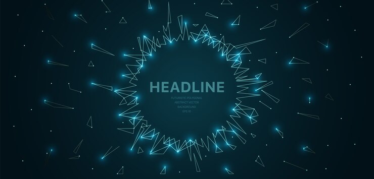 Vector polygonal wireframe mesh futuristic with circle 