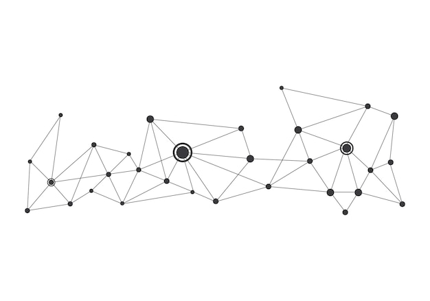 Vector polygonal with connecting dots and lines