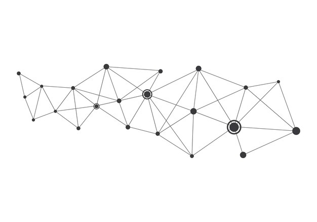 Polygonal with Connecting Dots and Lines