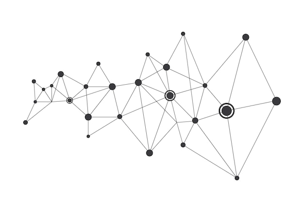 Polygonal with Connecting Dots and Lines