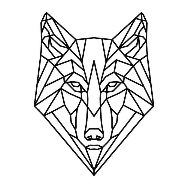 Vector polygonal wolf geometric line animal vector illustration