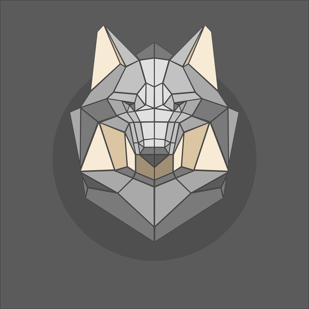 Vector polygonal wolf model