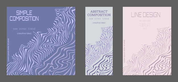 A polyline A set of colored cover pages for a book a catalog magazine A template for a banner poster and brochure An abstract version of modern design