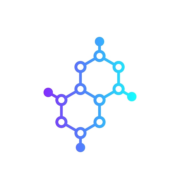 Значок молекулы полимера на белом