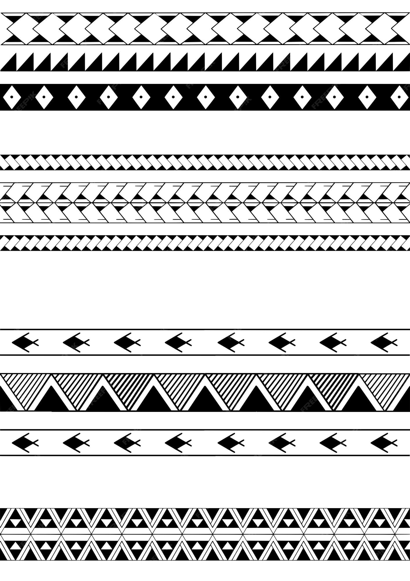 Premium Vector | Polynesian armband tattoo stencil pattern samoan black and white texture vector illustration Premium Vector | Polynesian armband tattoo stencil pattern samoan black and white texture vector illustration