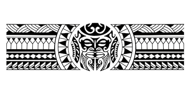 Polynesian border tattoo design Pattern aboriginal samoan Black and white texture isolated vector