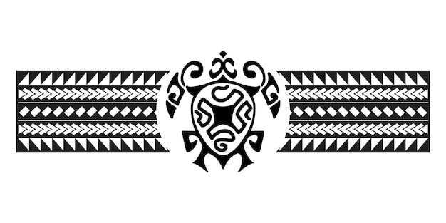 Premium Vector | Polynesian border tattoo design pattern aboriginal samoan  black and white texture