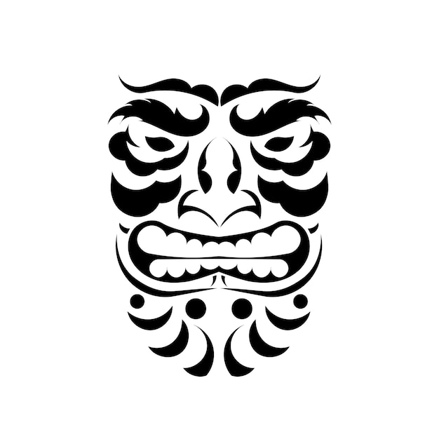 Vector polynesian maori face tattoo vector pattern hawaiian man or woman tribal design