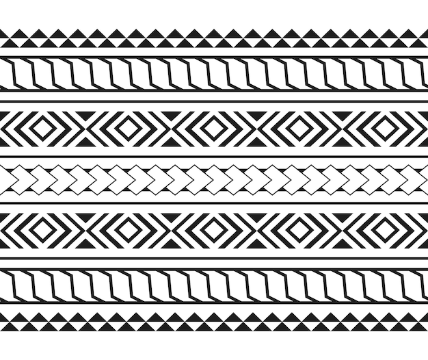 Polynesian maori tribal seamless pattern