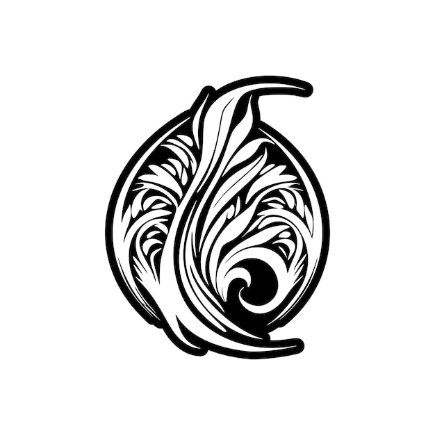 Polynesian tattoo in black and white colours