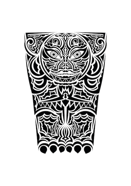 Polynesian tattoo wrist sleeve tribal pattern forearm. ethnic template ornaments vector.