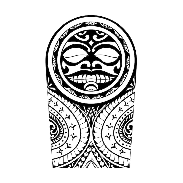 Vector polynesisch tattoo-ontwerp om de arm wikkelen patroon aboriginal samoan