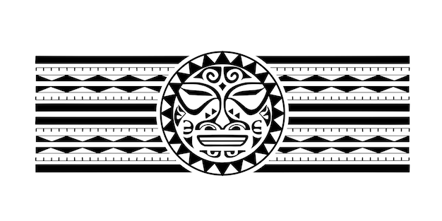 Polynesische armband tattoo stencil Patroon samoan Zwart-wit textuur Vector illustratie