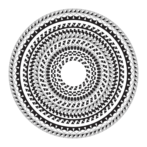 Polynesische cirkel tatoeage stijl mandala patroon vector illustratie