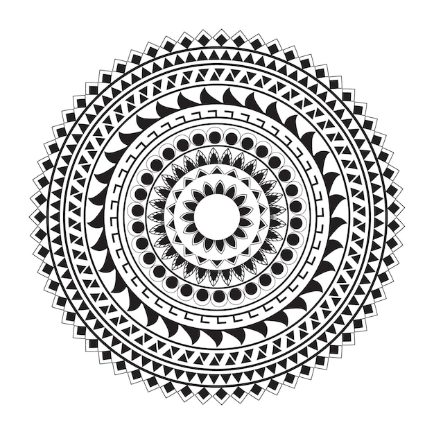 Polynesische cirkel tattoo stijl mandala patroon vectorillustratie