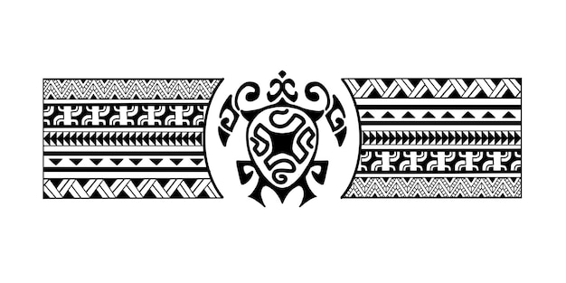 Polynesische grens tattoo ontwerp patroon aboriginal samoan zwart-wit textuur geïsoleerde vector