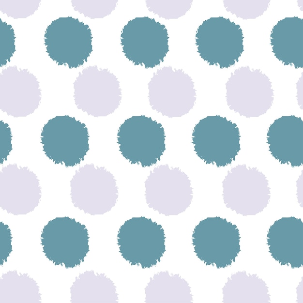 Pom poms of seamless pattern. Hand drawn cute background.