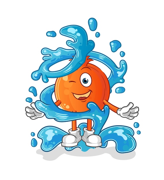 Pomegranate fresh with water mascot cartoon vector